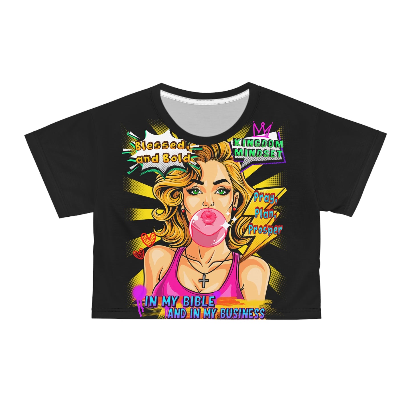 Bold & Blessed Crop Tee (Black)